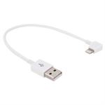 Mini Lightning Cable 20 cm Elbow - White